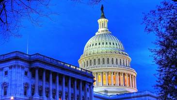 US Capitol at night